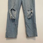 American Eagle  '90s Straight Jean Light Wash Ripped Rips High Waisted High Rise Photo 4