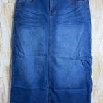 BE GIRL USA Womens Denim Maxi Skirt XL Blue Stretch Jean Size undefined Photo 0