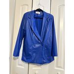4th & Reckless Oversized Vegan‎ Leather Blazer M Blue Size M Photo 5