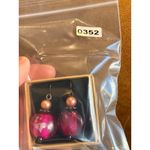 Glass & Pearl Beaded Drop Earrings With Black Accents Purple Photo 6