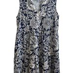 Elliot Lauren Semi Sheer Floral V Neck Gauzy Tier Pocket Dress Large Lightweight Blue Photo 0