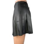 NEW MNG Black Faux Leather Vegan High Waist Pleated A Line Mini Skirt Size L Size L Photo 1