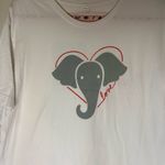 Alternative  White Tee with Gray Elephant and Heart Photo 1