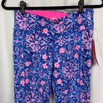 Lilly Pulitzer Luxletic Weekender Mid Rise Legging Blue Peri Takin It Easy Sz.M Photo 3