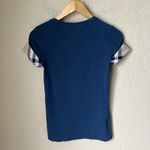 Burberry  Brit blue checkered cuff t shirt Photo 8