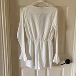 Nasty Gal NEW Knot Front Romper White US Size 8 Long Sleeve Ruffle V-Neck NWT Photo 8