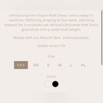 Alexis Fraser Cream Long Sleeve midi ruched elegant Dress v neck draped Photo 2