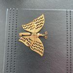 Vintage Butterfly Brooch with Articulated wings Gold Photo 6
