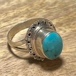 Sterling Silver Natural Blue Turquoise 925  Ring Photo 6