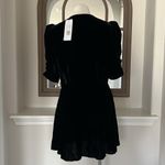 RHODE Leanna Twisted Puff Sleeve Mini Dress, Black Size L New w/Tag Retail $495 Size L Photo 3