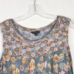 Lucky Brand  Plus Size 1X Top Blue‎ Pink Floral Cold Shoulder with Ties 1412 Photo 3