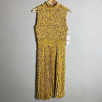 Nanette Lepore NWT High Neck Pleated Floral Midi Dress Women's 8 Yellow Cocktail Photo 5