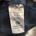 Sundry  Evereve Women’s Blue Black Tie Dye Side Zip Crew Neck Pullover Sweatshirt Photo 7