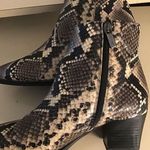 275 Central women snakeskin leather short boots US 6.5 Euro 37 Tan Photo 8