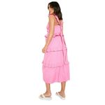 Boohoo size 8 pink maternity frill tie midi maxi dress Photo 4
