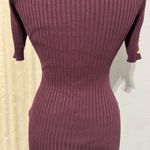 Say What? Say What Ribbed Knit Bodycon Dress Gold Button Detail Midi Burgundy Size L Photo 9