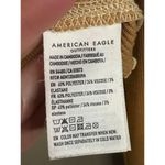 American Eagle  Mustard Yellow Long Sleeve V Neck Thermal Crop Top Size Medium Photo 3