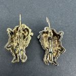 Vintage Santa Claus With Bag Clip On Earrings Enamel Shiny Christmas Photo 4