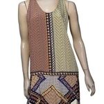 Madison Marcus Women’s Size L Earth Tone Printed Tank Shift Mini Dress Photo 0