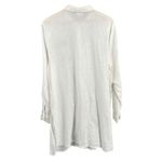 J.Jill Love Linen White Tunic Shirt Dress XL 100% Linen Long Sleeve Photo 3