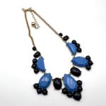 Kate Spade Day Tripper Bib Necklace Navy Blue Statement Chunky coastal Waterfall Photo 2