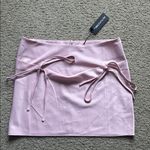 Pretty Little Thing  Pink Satin Bow Mini Skirt Photo 2