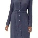 Michael Stars NWOT  Cleo Gauze Button Up Shirt Dress Long Blue Size M Photo 0