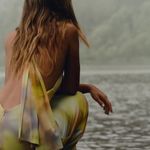 ZARA  mesh Vibrant Multicolor Halter maxi Dress evening party cocktail Photo 13