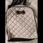Betsey Johnson Chic Quilted Backpack with Bow Accent and Gold Beading Photo 3