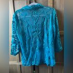 Joni B. Teal Embroidered Women's Top Blue Size M Photo 1