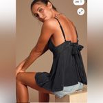 Free People  Never Let You Go Tank Top Shirt Black Small Photo 1