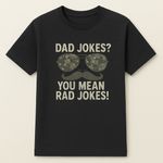 Handmade Black Tee with Fun Dad Jokes Graphic Photo 0