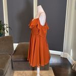 Women’s Orange Chiffon Prom Party Dress Corset Back Spaghetti Straps Size 16W Orange Photo 4