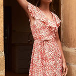 Free People  French Quarter Wrap Mini Dress Pop‎ Combo Print Photo 0