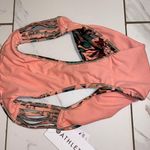 Athleta NWT $64 Aqualuxe Pink Floral Print Strappy Bottom UPF50+ XL Photo 4