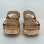 Nisolo Ellie All Day Leather Sandals sz 8.5 Double Strap Wood Bottom Heeled Clog Tan Photo 3