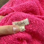 Pilcro  Bright Pink V-neck Pull Over Cotton Blend Sweater Oversized‎ Size Small Photo 1