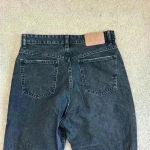 ZARA  black acid wash high rise mom boyfriend straight leg button front jeans Photo 5