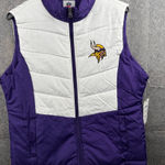 NFL Team Apparel Minnesota Vikings ‎ Womens Size XLarge Puffer Vest Full Zip NWT Photo 0