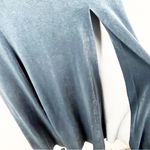 WATTERS Evelyn Steel Blue Stretch Velvet Off Shoulders V Photo 7