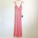 Mac Duggal Ieena for  26945 Barbie Pink Plunging Neckline Sequin Dress sz 0 Photo 4