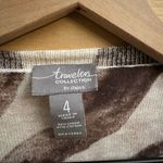 Chicos Travelers Sz 4/XXL Cotton Linen Blend Zebra Open Front Waterfall Caedigan Brown Photo 8