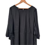 Sugar Lips Carmine Solid Midi Maxi Dress in Black size 3X Half Sleeves Side Ties Photo 3