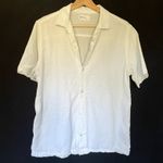 Gap linen cotton standard fit white short sleeved button down shirt women's S Photo 0