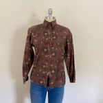 Diane Von Furstenberg Vintage  Brown Patterned Buttondown Top Photo 1