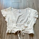 Princess Polly Jamison Reid Ruffle Front Tie Crop Top White US Size 2 Photo 0