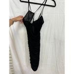 LEAU Sleeveless Cutout Crisscross Strap Ruched Bodycon Midi Dress Black Women XS Photo 4