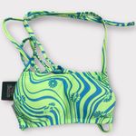 Wild Fable NWT. Floral Strappy Bikini Top in Green and Blue Photo 0