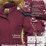 Women's Plus Size Winter Coats Warm Parka Jackets Sherpa Lined Detachable Fur Hood Available in Size 1X to 5X Photo 6