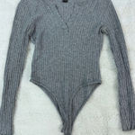 Forever 21 Heather Gray Ribbed Bodysuit Photo 0